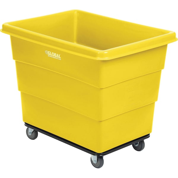 Global Industrial 12 Bushel Plastic Bulk Box Truck, Steel Chassis Base, Yellow, 38-2/5L x 28-9/10W x 33H 800314YL - main